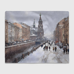 Плед флисовый Санкт-Петербург зима, цвет: 3D-велсофт