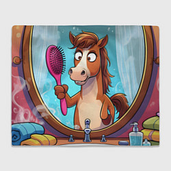 Плед флисовый Лошадка с расческой, цвет: 3D-велсофт