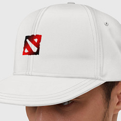 Кепка-снепбек ЧЁРНО КРАСНОЕ ЛОГО ДОТА 2 DOTA 2 LOGO, цвет: белый