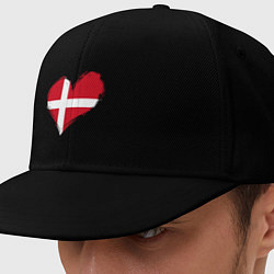 Кепка-снепбек Сердце - Дания, цвет: черный