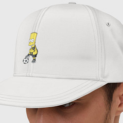 Кепка-снепбек Барт Симпсон - крутой футбольный форвард, цвет: белый