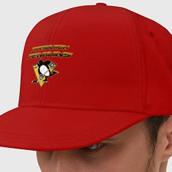 Кепка-снепбек Питтсбург Пингвинз NHL лого, цвет: красный