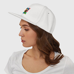 Кепка-снепбек Капибара в наушниках и шляпе - нейросеть, цвет: белый — фото 2