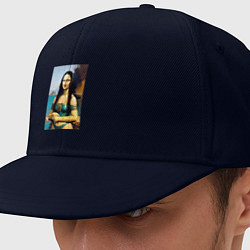 Кепка-снепбек Мона Лиза на пляже - Биарриц - Франция, цвет: тёмно-синий