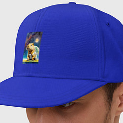 Кепка-снепбек Capybara brave astronaut - neural network, цвет: синий