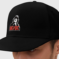 Кепка-снепбек AC DC rock inscription, цвет: черный