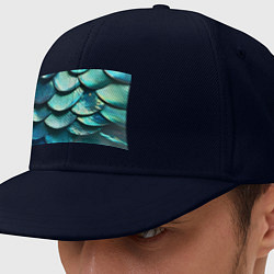 Кепка-снепбек Чешуя крупной рыбы, цвет: тёмно-синий