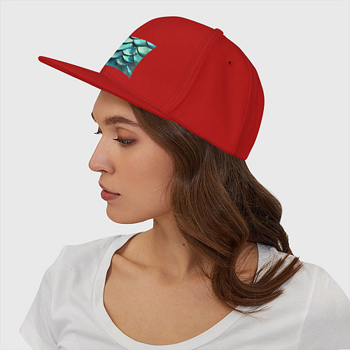 Кепка снепбек Чешуя крупной рыбы / Красный – фото 3