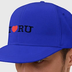 Кепка-снепбек I love RU (horizontal), цвет: синий