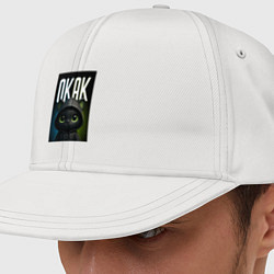 Кепка-снепбек Милый кот в капюшоне из мема окак, цвет: белый