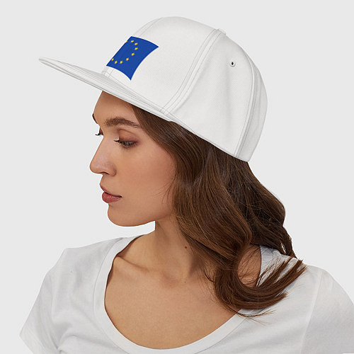 Кепка снепбек Флаг Евросоюза / Белый – фото 3