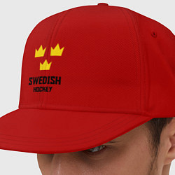 Кепка-снепбек Swedish Hockey, цвет: красный