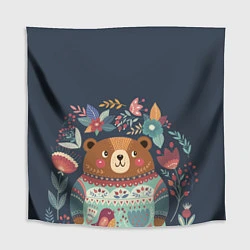 Скатерть для стола Осенний медведь, цвет: 3D-принт