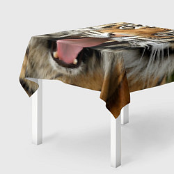 Скатерть для стола Удивленный тигр, цвет: 3D-принт — фото 2
