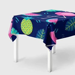 Скатерть для стола Фруктовый фламинго, цвет: 3D-принт — фото 2