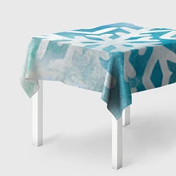 Скатерть для стола Снежная акварель, цвет: 3D-принт — фото 2