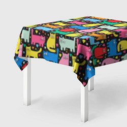 Скатерть для стола Разноцветные котики, цвет: 3D-принт — фото 2