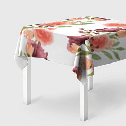 Скатерть для стола Цветы на белом, цвет: 3D-принт — фото 2