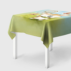 Скатерть для стола Корги и бабочка, цвет: 3D-принт — фото 2