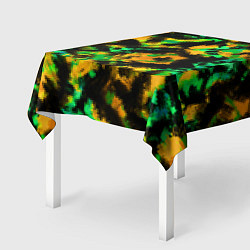 Скатерть для стола Абстрактный желто-зеленый узор, цвет: 3D-принт — фото 2