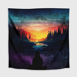 Скатерть для стола ПЕЙЗАЖ НАД ЗВЕЗДАМИ, цвет: 3D-принт