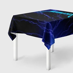 Скатерть для стола METALLICA BLUE FLASH МЕТАЛЛИКА СИНИЕ МОЛНИИ, цвет: 3D-принт — фото 2