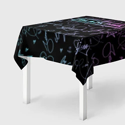 Скатерть для стола NEON BLACKPINK АВТОГРАФЫ, цвет: 3D-принт — фото 2