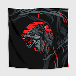 Скатерть для стола Дикий волк на закате, цвет: 3D-принт