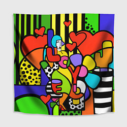 Скатерть для стола Romero Britto - love you, цвет: 3D-принт