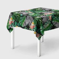 Скатерть для стола Зебра и листья, цвет: 3D-принт — фото 2