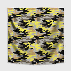Скатерть для стола Желтый, Черный, Серый, Модный камуфляж, цвет: 3D-принт