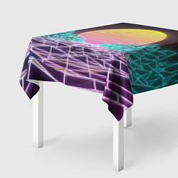 Скатерть для стола Vaporwave Закат солнца в горах Neon, цвет: 3D-принт — фото 2
