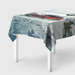 Скатерть для стола Крутая бэха в горах, цвет: 3D-принт — фото 2