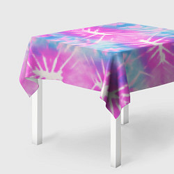 Скатерть для стола Голубо-розовый узор тай-дай, цвет: 3D-принт — фото 2