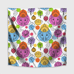 Скатерть для стола Индийские слоники, цвет: 3D-принт