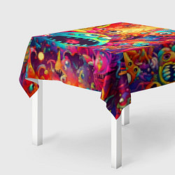 Скатерть для стола Кислотные чудики, цвет: 3D-принт — фото 2
