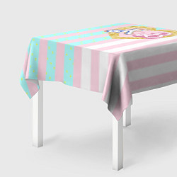 Скатерть для стола Кен плюс Барби: сплит розовых и голубых полосок, цвет: 3D-принт — фото 2