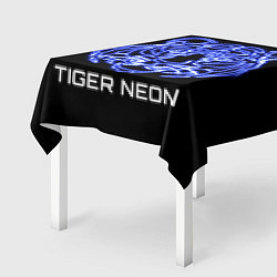 Скатерть для стола Tiger neon art, цвет: 3D-принт — фото 2