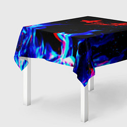Скатерть для стола Алиса глитч огонь, цвет: 3D-принт — фото 2