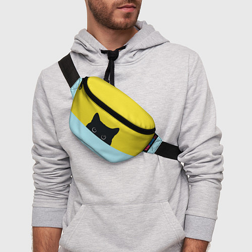 Поясная сумка Черный кот выглядывает / 3D-принт – фото 3