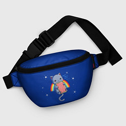 Поясная сумка Котик на радуге, цвет: 3D-принт — фото 2