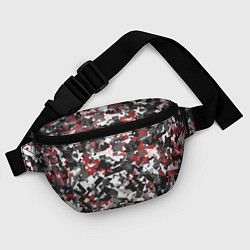 Поясная сумка Камуфляж: серый/красный, цвет: 3D-принт — фото 2