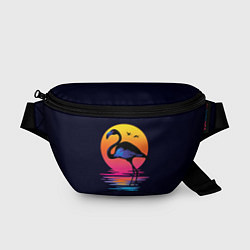 Поясная сумка Фламинго – дитя заката, цвет: 3D-принт