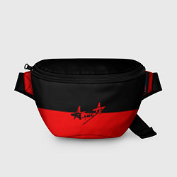 Поясная сумка АлисА: Черный & Красный, цвет: 3D-принт