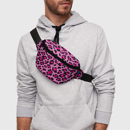 Поясная сумка Розовый леопард / 3D-принт – фото 3