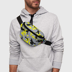 Поясная сумка Yellow & Grey Camouflage, цвет: 3D-принт — фото 2