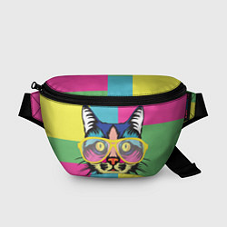Поясная сумка Поп-арт котик, цвет: 3D-принт
