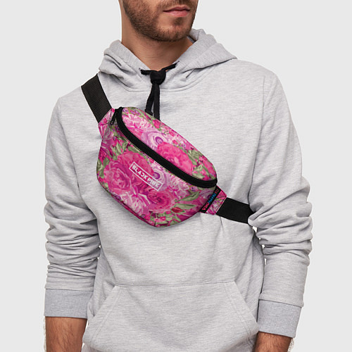 Поясная сумка Black Pink: Abstract Flowers / 3D-принт – фото 3