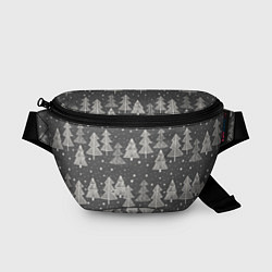 Поясная сумка Grey Christmas Trees, цвет: 3D-принт