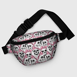 Поясная сумка Черепа в розовых платках, цвет: 3D-принт — фото 2